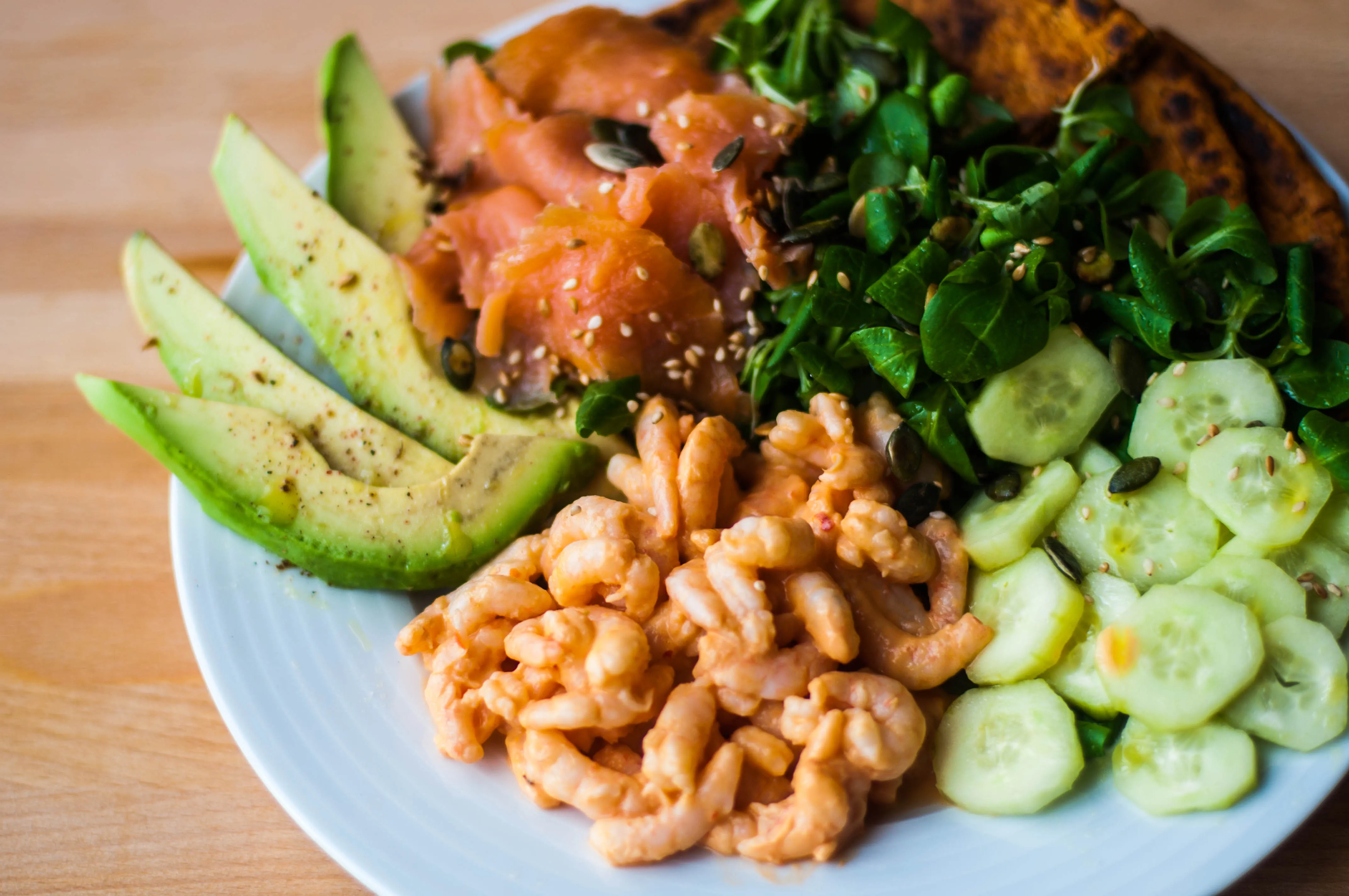 Insalata con gamberi in salsa cocktail light