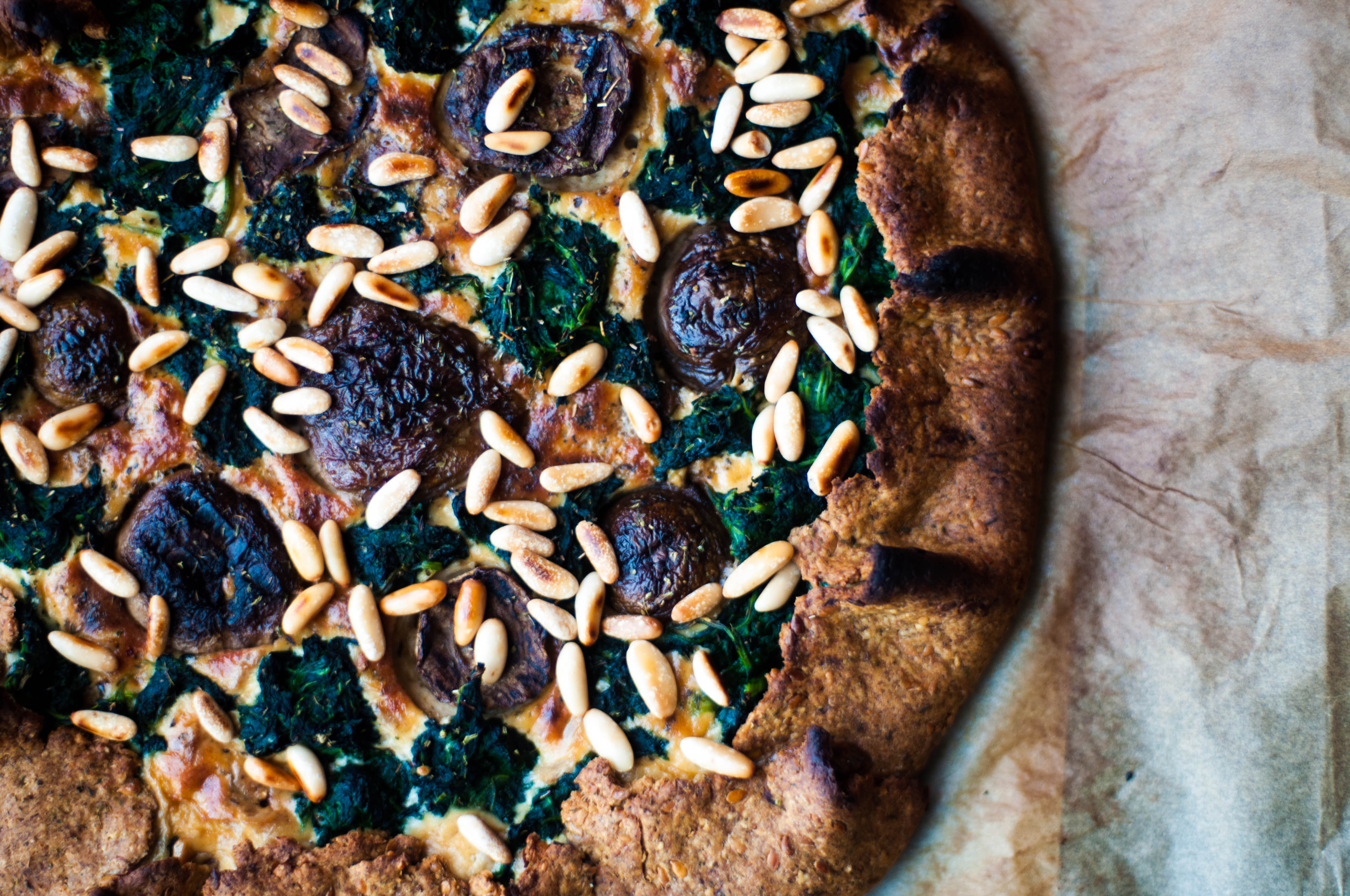 Galette integrale di porcini e spinaci