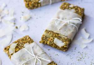 Barrette al cocco e tè matcha