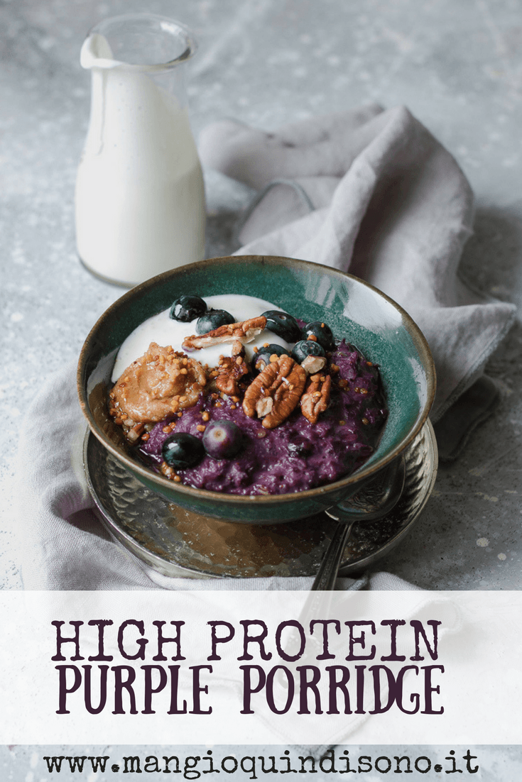 Purple high protein porridge