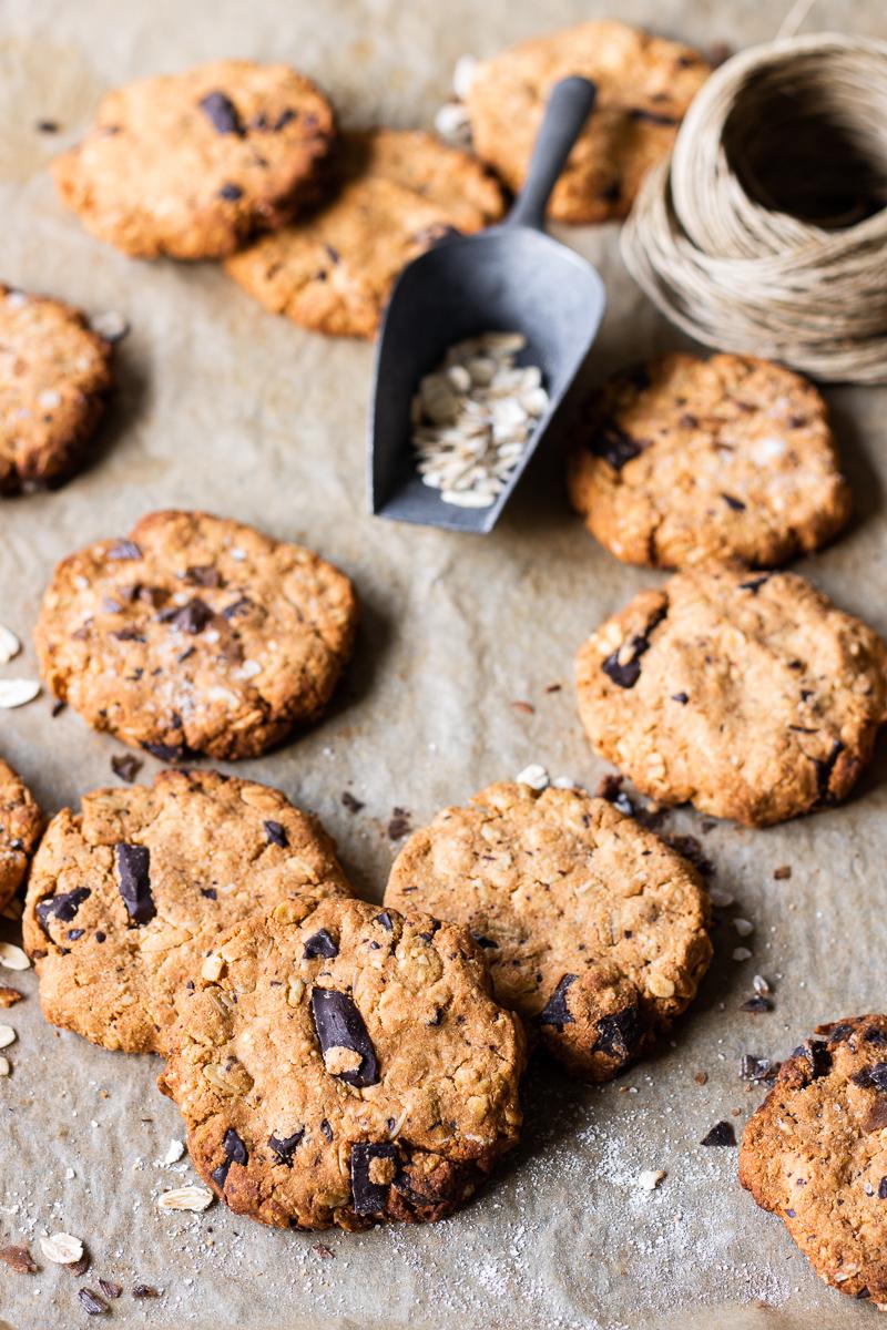 teglia di biscotti all'avena e cioccolato