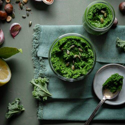 pesto di cavolo nero e cavolo riccio