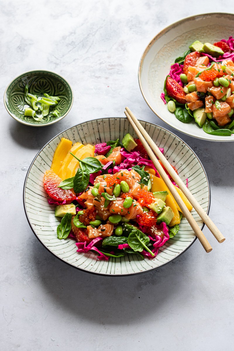 bowl di salmone in salsa ponzu