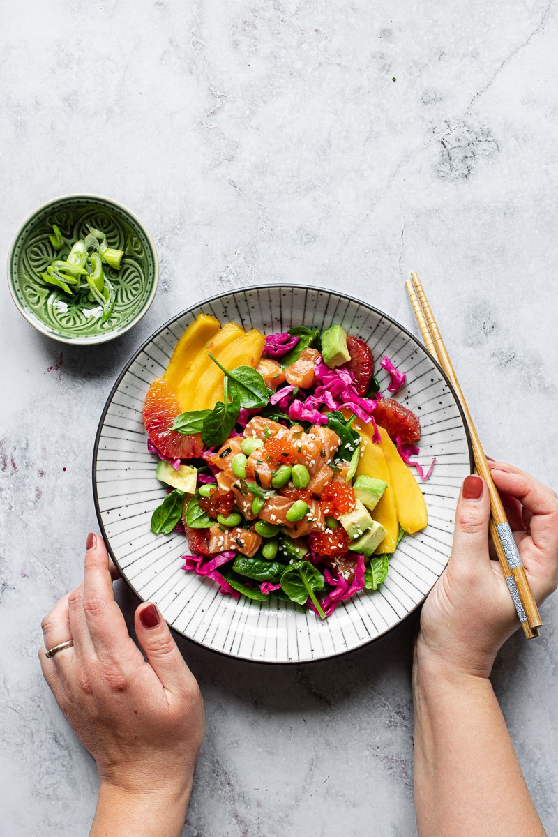 bowl di salmone in salsa ponzu