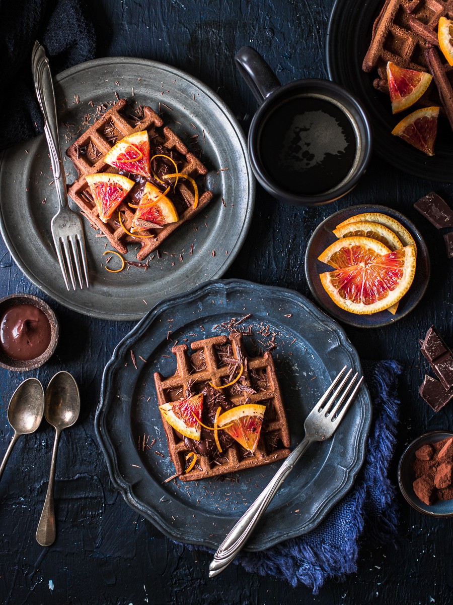 Waffle senza glutine al cioccolato e arancia - Mangio quindi Sono