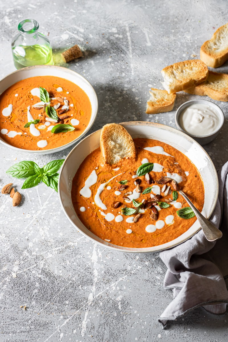 zuppa di pomodoro vegana senza glutine