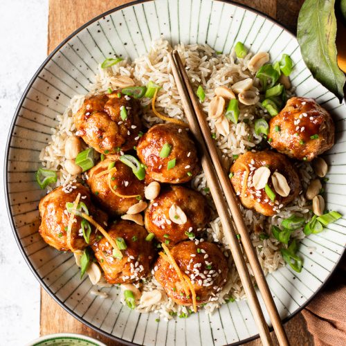 polpette di pollo al'arancia caramellate al forno