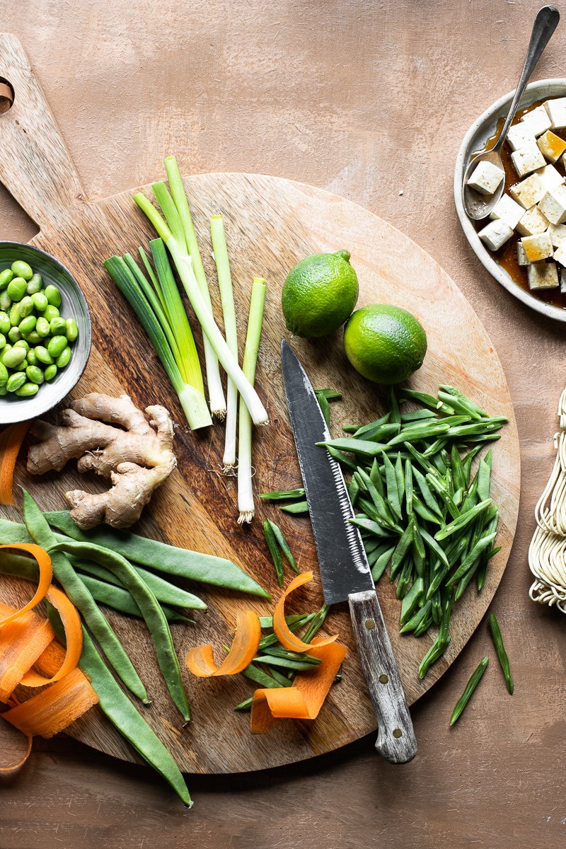 verdure tagliate su un tagliere