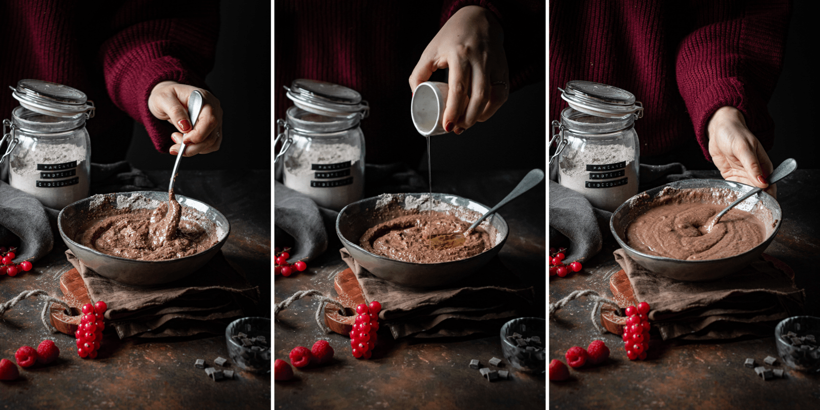 impasto per pancake proteici al cioccolato