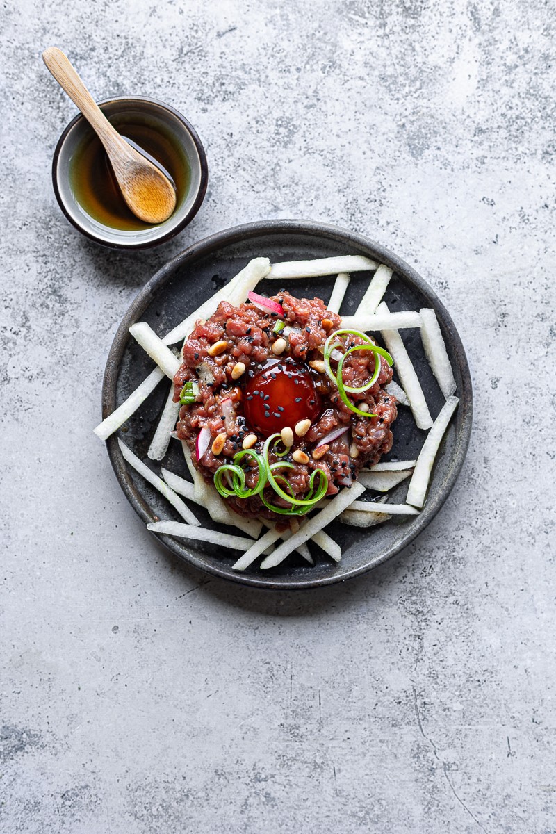 tartare di manzo alla coreana yukhoe