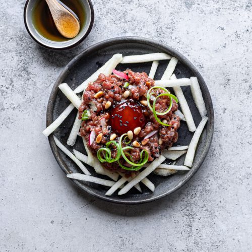 tartare di manzo alla coreana yukhoe