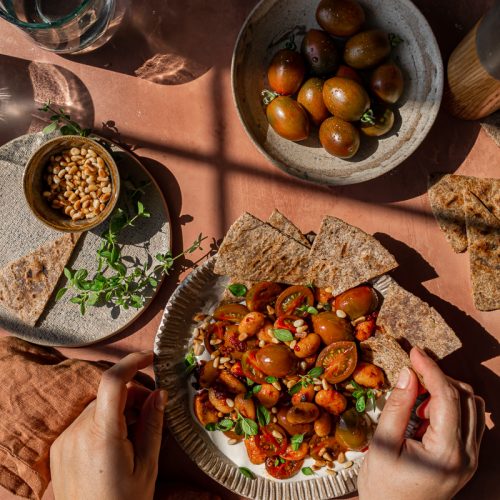 ricette estive con i legumi fagioli corona saltati con crema di feta