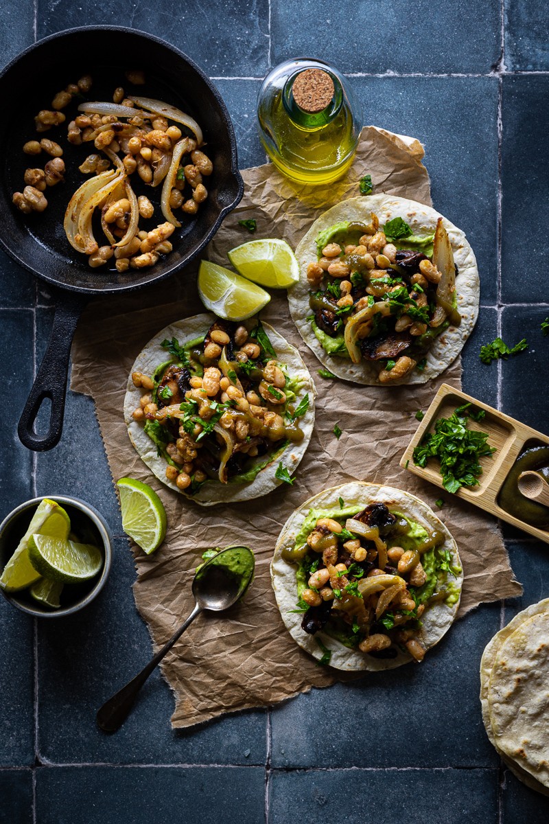 ricette estive con i legumi tacos vegani di fagioli e funghi