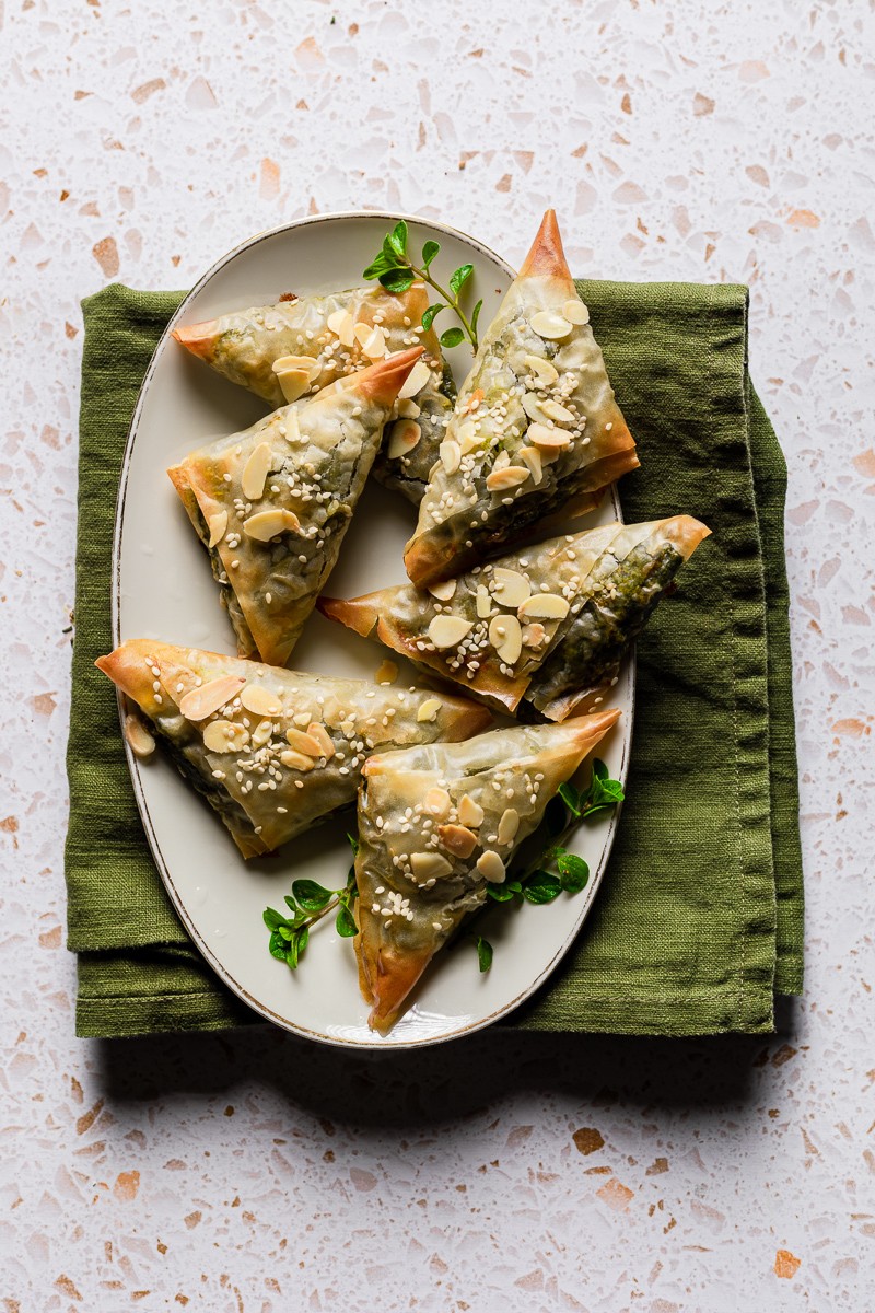 meze fagottini pasta fillo spinaci e formaggio