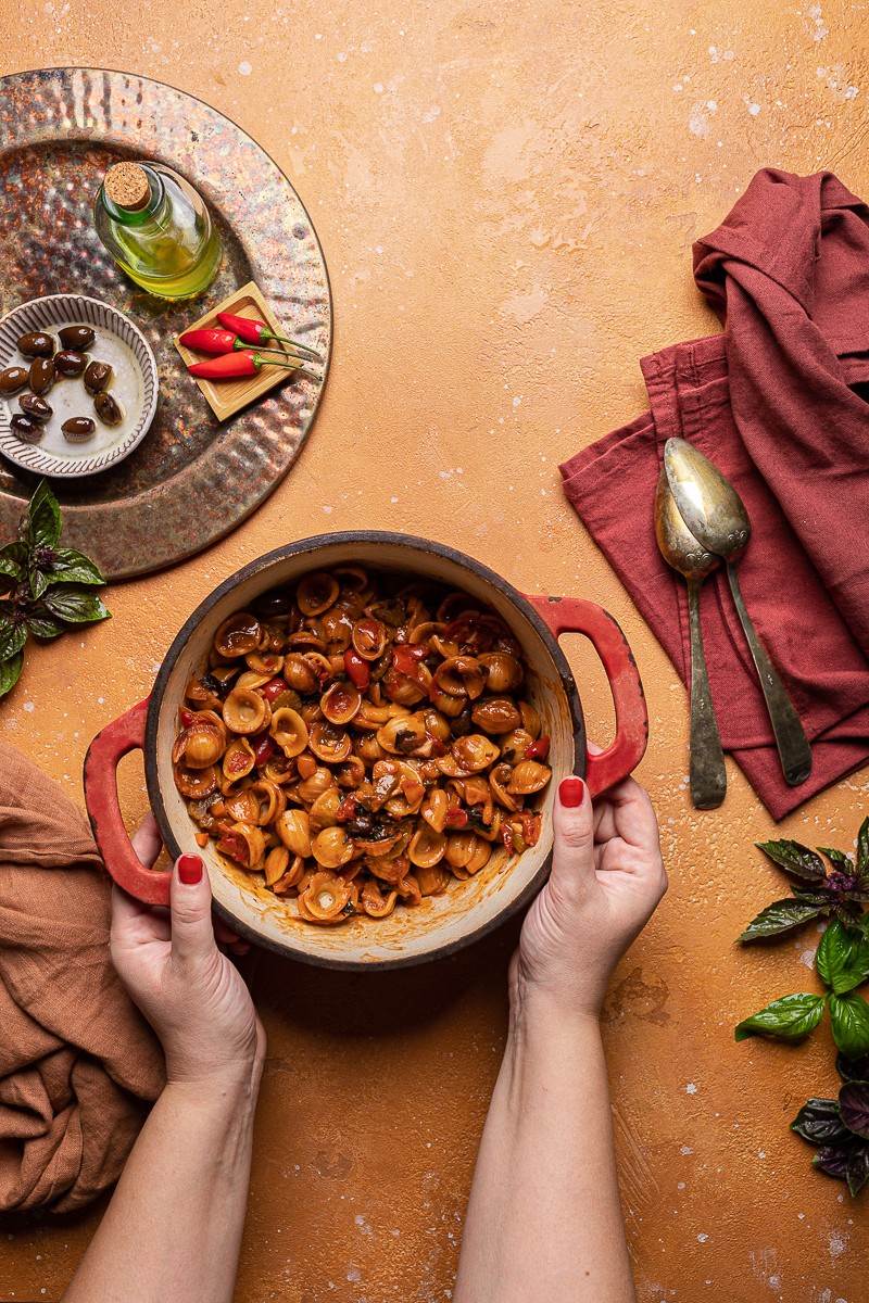 orecchiette one pot con sugo di polpo nella slow cooker