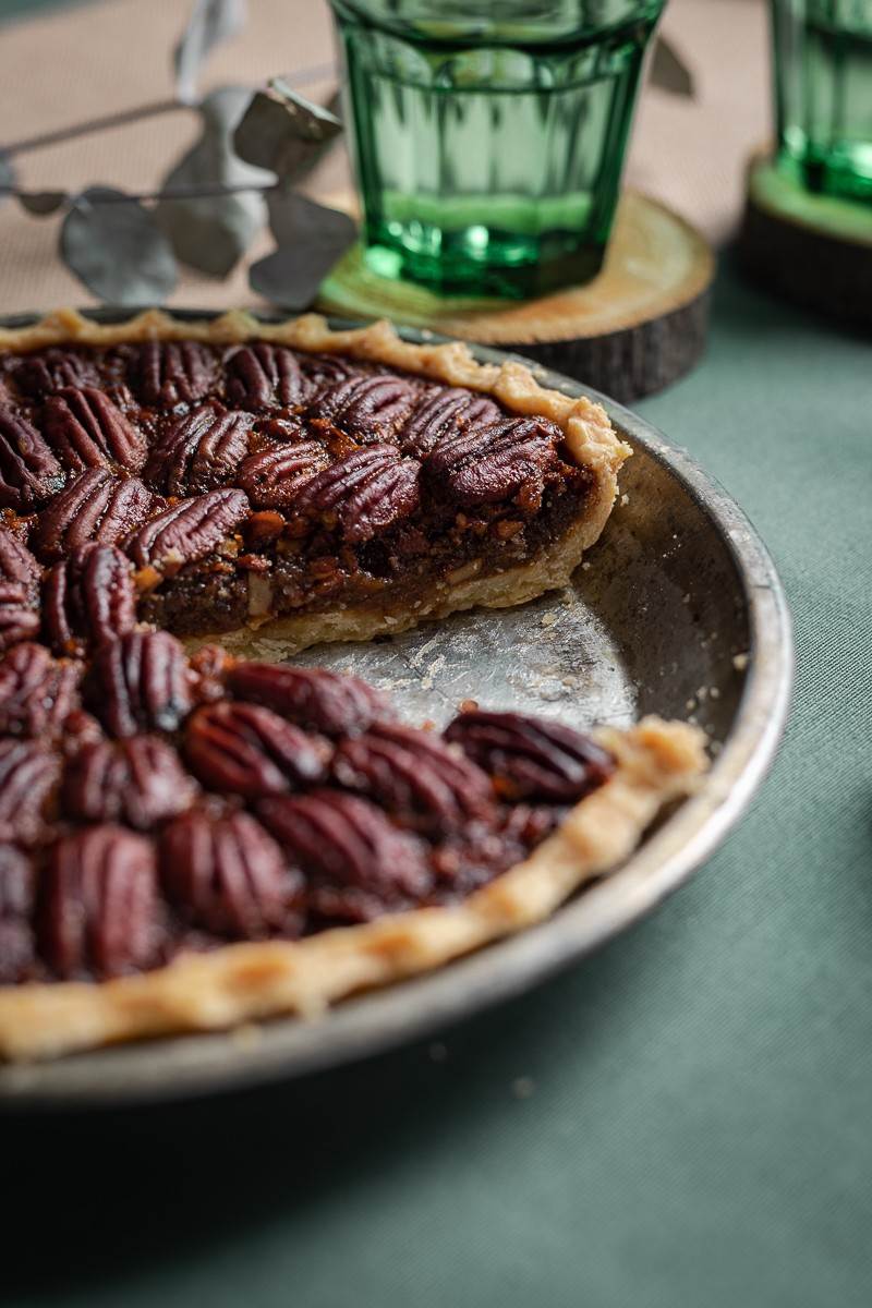 menu del ringraziamento vegetariano da preparare in anticipo - pecan pie