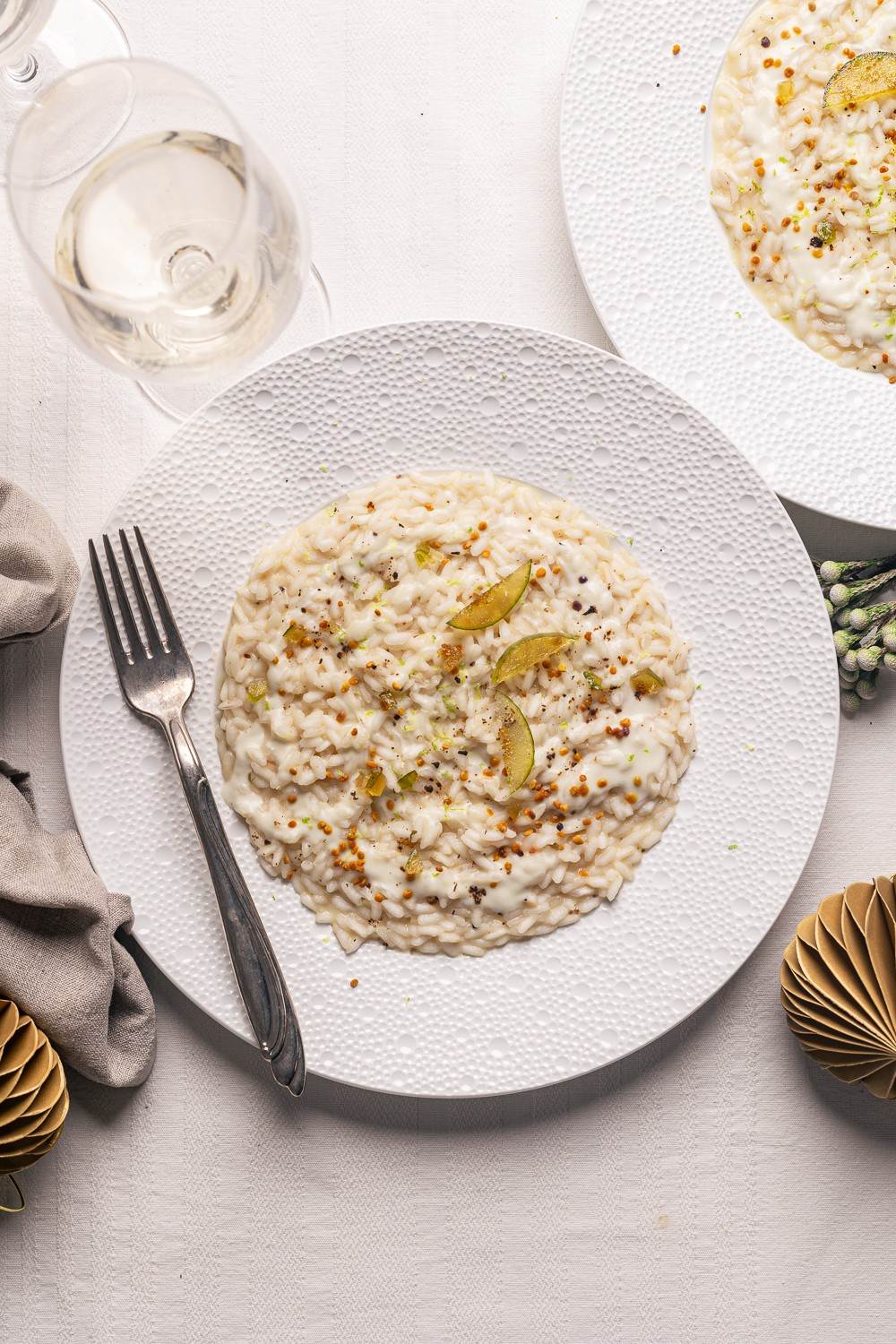 risotto cacio e pepe mostarda e polline