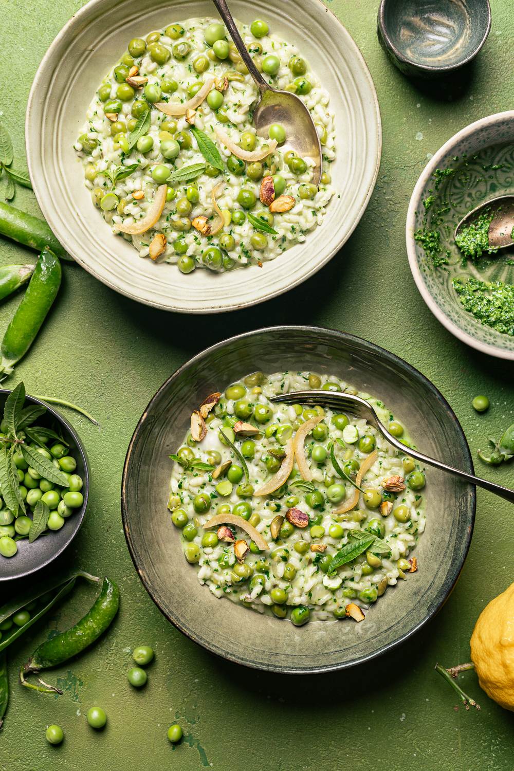 risotto ai piselli e limone con stracchino