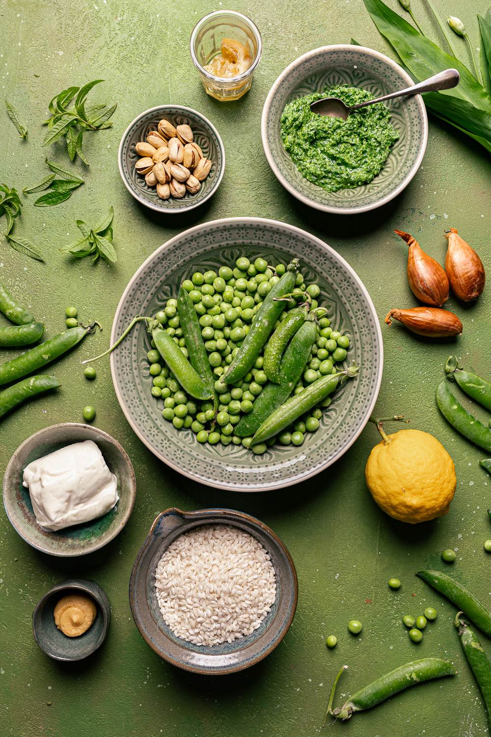 ingredienti risotto ai piselli e limone con stracchino