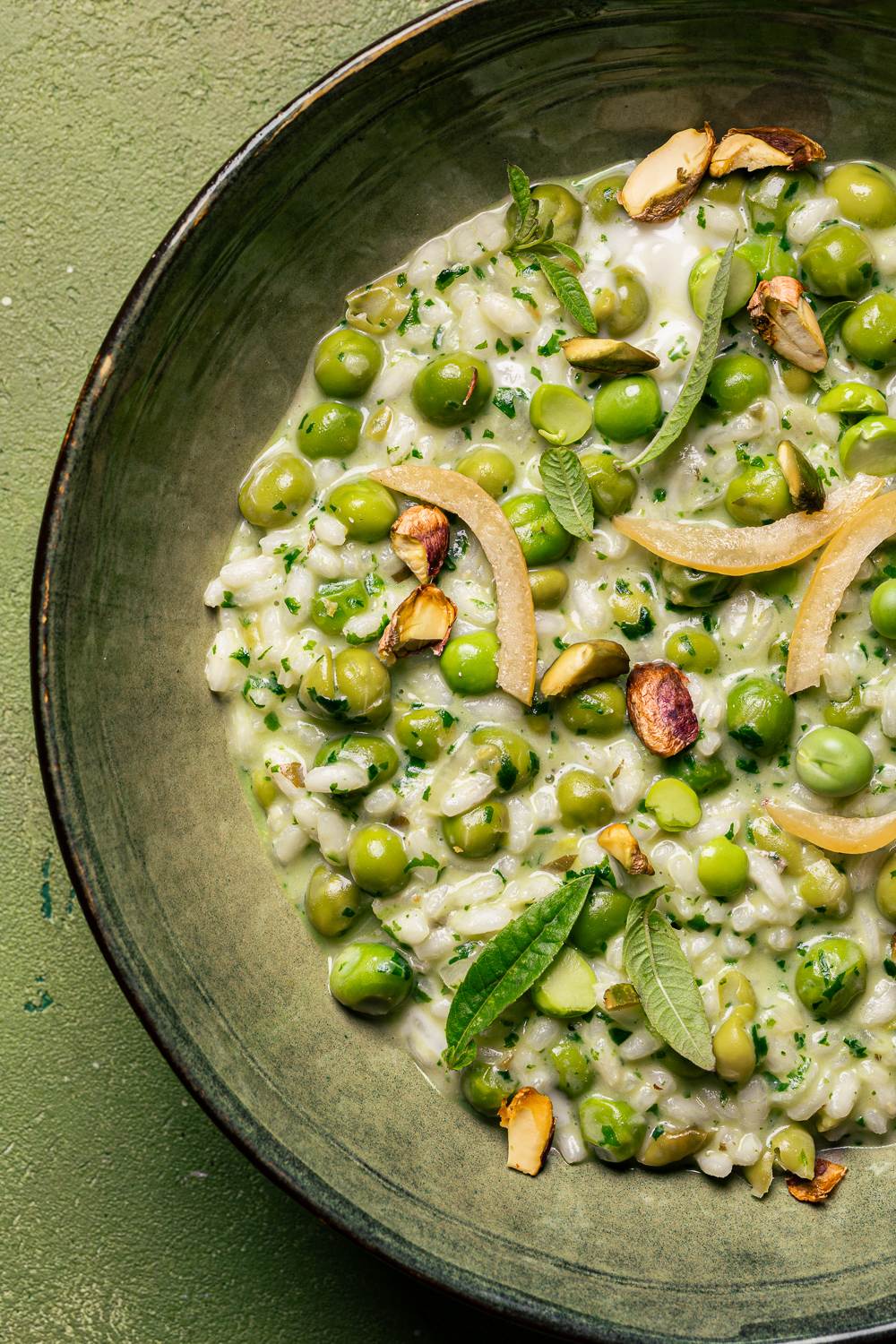 risotto ai piselli e limone con stracchino