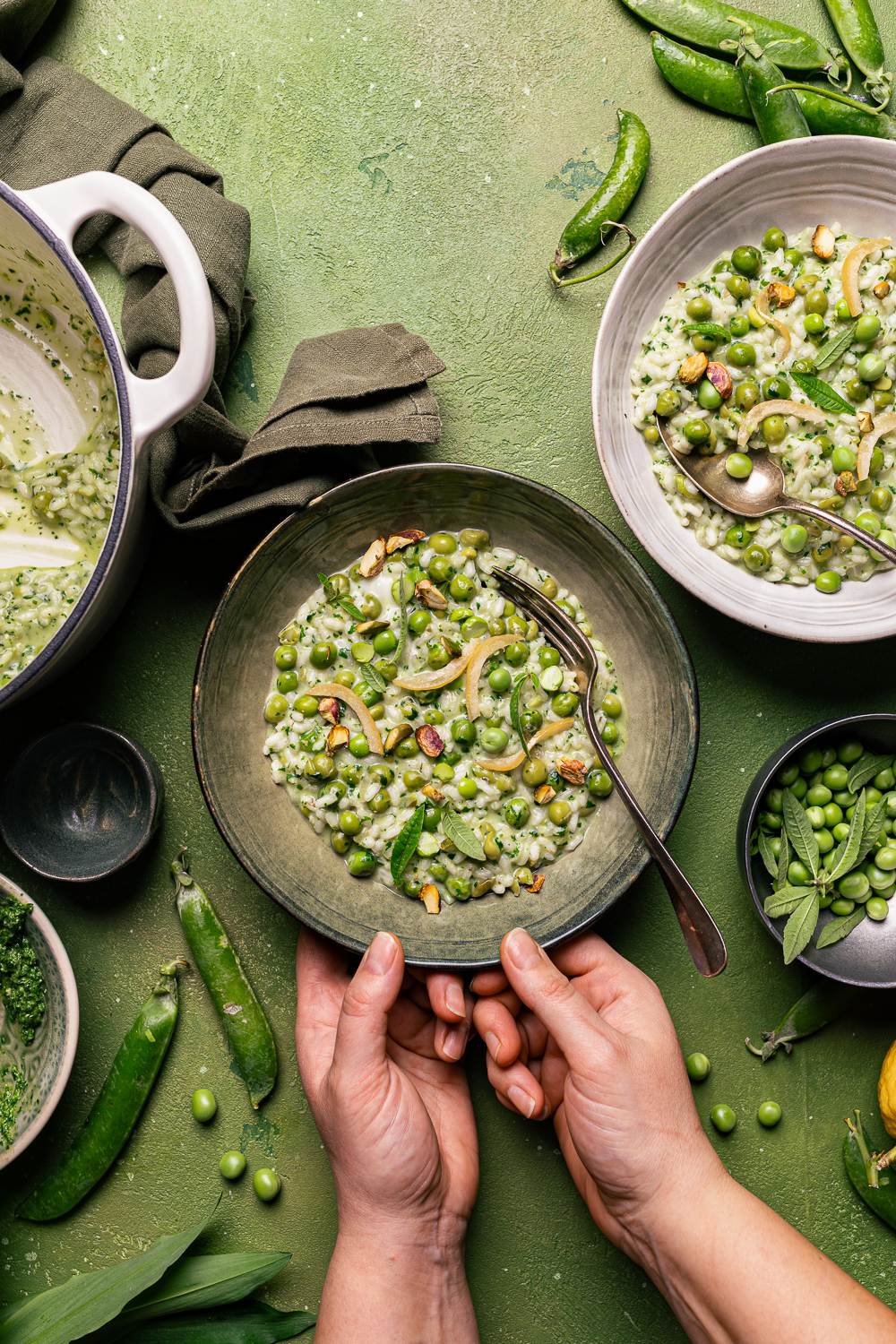 risotto ai piselli e limone con stracchino