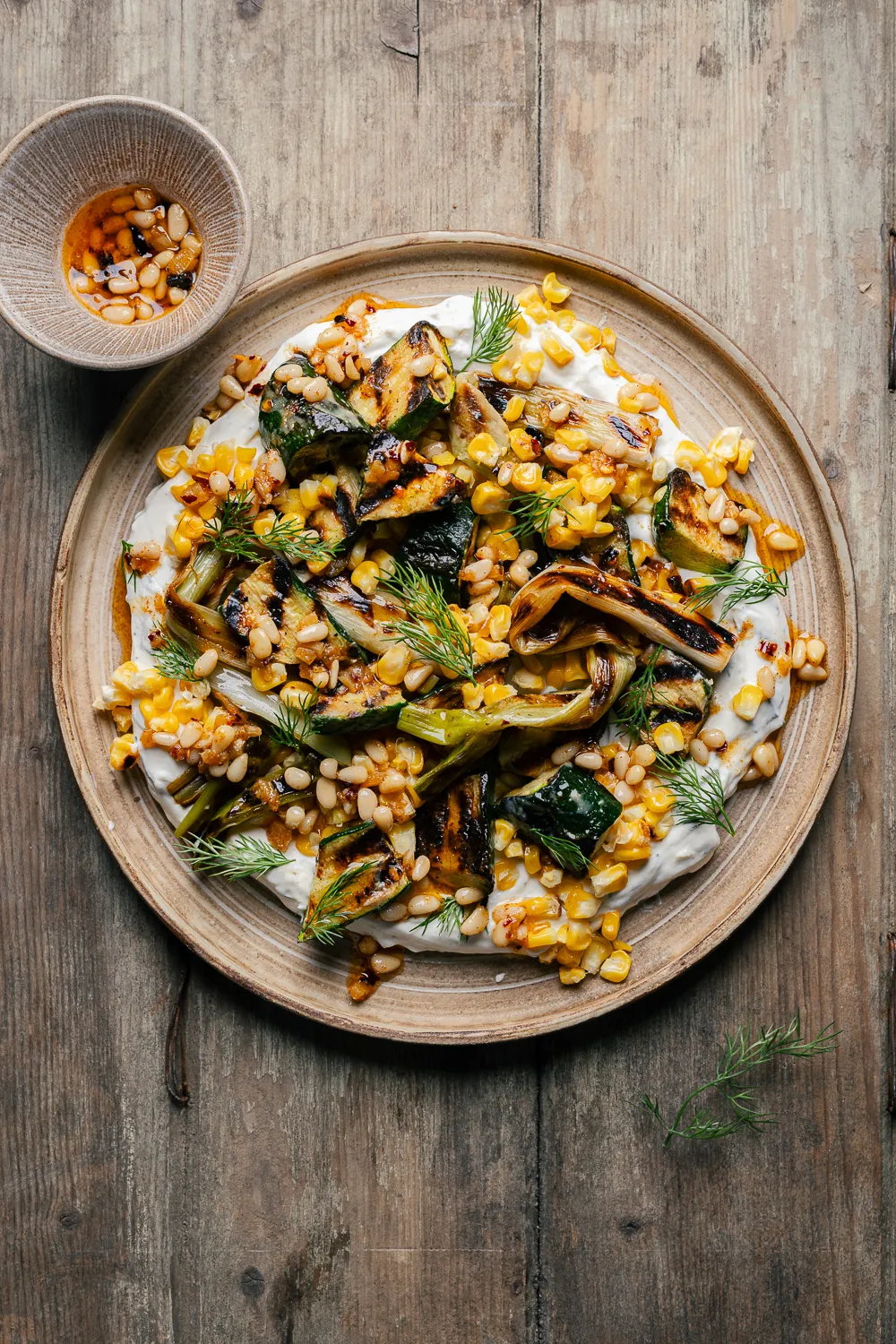 insalata di zucchine e mais grigliato