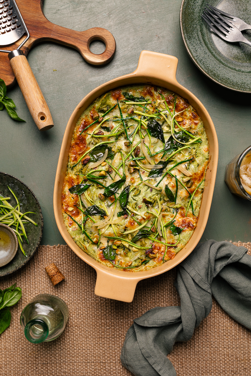 lasagne vegetariane alle zucchine con ricotta e limone fermentato senza besciamella