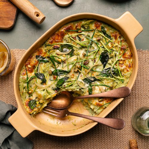 lasagne vegetariane alle zucchine con ricotta e limone fermentato senza besciamella