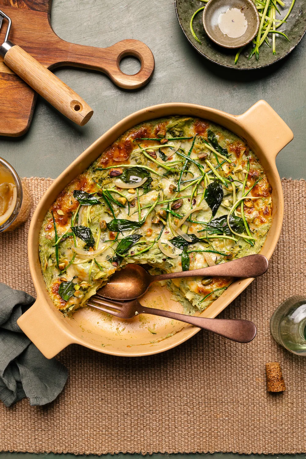 lasagne vegetariane alle zucchine con ricotta e limone fermentato senza besciamella